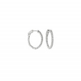 Jewelmi Custom 14k White Gold Diamond Hoop Earrings photo