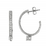 Jewelmi Custom 14k White Gold Diamond Earrings photo