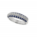 Jewelmi Custom 14k White Gold Sapphire Diamond Ring photo