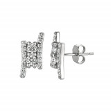 Jewelmi Custom 14k White Gold Diamond Earrings photo