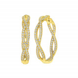 Jewelmi Custom 14k Yellow Gold Diamond Earrings photo