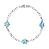Tacori Sterling Silver Crescent Crown Gemstone Women's Bracelet - SB22145 photo