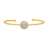 Jewelmi Custom 14k Yellow Gold Diamond Bangle Bracelet photo