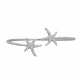 Jewelmi Custom 14k White Gold Diamond Bangle Bracelet photo