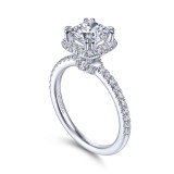 Gabriel & Co. 14k White Gold Contemporary Halo Engagement Ring - ER14962C6W44JJ photo 3