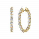 Jewelmi Custom 14k Yellow Gold Diamond Hoop Earrings photo 2