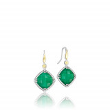 Tacori Sterling Silver and 18k Yellow Gold Crescent Embrace Gemstone Drop Earring - SE137Y27 photo
