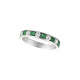 Jewelmi Custom 14k White Gold Emerald Diamond Ring photo