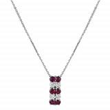 Jewelmi Custom 14k White Gold Ruby Diamond Necklace photo