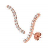 Jewelmi Custom 14k Rose Gold Diamond Earrings photo