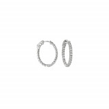 Jewelmi Custom 14k White Gold Diamond Hoop Earrings photo