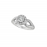 Jewelmi Custom 14k White Gold Bypass Diamond Engagement Ring photo