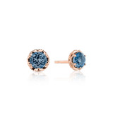 Tacori 14k Rose Gold Crescent Crown Gemstone Stud Earring - SE25333FP photo