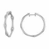 Jewelmi Custom 14k White Gold Diamond Hoop Earrings photo