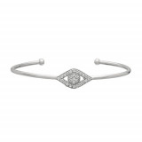 Jewelmi Custom 14k White Gold Diamond Bangle Bracelet photo