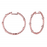 Jewelmi Custom 14k Rose Gold Diamond Hoop Earrings photo