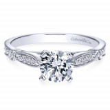 Gabriel & Co. 14k White Gold Victorian Straight Engagement Ring - ER7999W44JJ photo