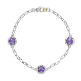 Tacori Sterling Silver Crescent Crown Gemstone Women's Bracelet - SB22101 photo