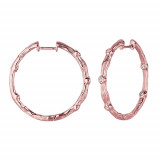 Jewelmi Custom 14k Rose Gold Diamond Hoop Earrings photo