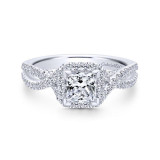 Gabriel & Co. 14k White Gold Entwined Criss Cross Engagement Ring - ER12600S3W44JJ photo