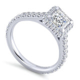Gabriel & Co. 14k White Gold Contemporary Halo Engagement Ring - ER14395S4W44JJ photo 3