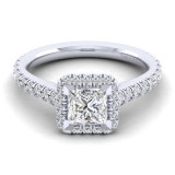 Gabriel & Co. 14k White Gold Contemporary Halo Engagement Ring - ER14395S4W44JJ photo