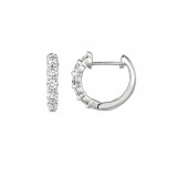Jewelmi Custom 14k White Gold Diamond Hoop Earrings photo