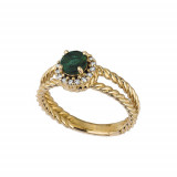 Jewelmi Custom 14k Yellow Gold Emerald Diamond Ring photo