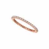 Jewelmi Custom 14k Rose Gold Diamond Eternity Wedding Band photo