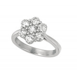 Jewelmi Custom 14k White Gold Diamond Flower Ring photo