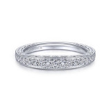 Gabriel & Co. 14k White Gold Victorian Diamond Wedding Band - WB12282R8W44JJ photo