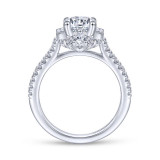 Gabriel & Co. 14k White Gold Art Deco Halo Engagement Ring - ER14508R4W44JJ photo 2