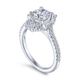 Gabriel & Co. 14k White Gold Art Deco Halo Engagement Ring - ER14508R4W44JJ photo 3