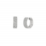 Jewelmi Custom 14k White Gold Diamond Hoop Earrings photo