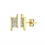 Jewelmi Custom 14k Yellow Gold Diamond Earrings photo