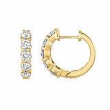 Jewelmi Custom 14k Yellow Gold Diamond Hoop Earrings photo