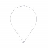 Gabriel & Co. 14k White Gold Leaf Design Diamond Necklace photo 2