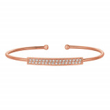 Jewelmi Custom 14k Rose Gold Diamond Bangle Bracelet photo