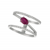 Jewelmi Custom 14k White Gold Ruby Diamond Ring photo