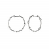 Jewelmi Custom 14k White Gold Diamond Hoop Earrings photo