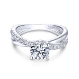 Gabriel & Co. 14k White Gold Contemporary Twisted Engagement Ring - ER13880R4W44JJ photo