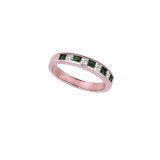 Jewelmi Custom 14k Rose Gold Emerald Diamond Ring photo