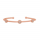 Jewelmi Custom 14k Rose Gold Diamond Bangle Bracelet photo