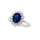 Jewelmi Custom 14k White Gold Sapphire Diamond Ring photo