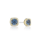 Tacori 14k Yellow Gold Crescent Crown Diamond and Gemstone Stud Earring - SE244Y33 photo