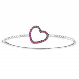 Jewelmi Custom 14k White Gold Sapphire Diamond Bangle Bracelet photo 2