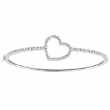 Jewelmi Custom 14k White Gold Diamond Bangle Bracelet photo 2