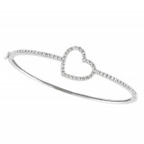 Jewelmi Custom 14k White Gold Diamond Bangle Bracelet photo