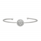 Jewelmi Custom 14k White Gold Diamond Bangle Bracelet photo