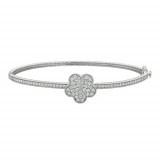 Jewelmi Custom 14k White Gold Diamond Bangle Bracelet photo